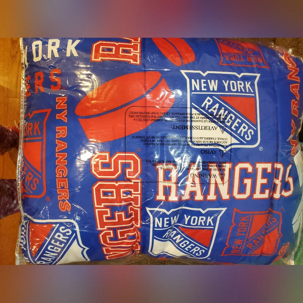 New York Rangers FOCO Full Sz Blue Comforter Set w/sheets & Cases NWT